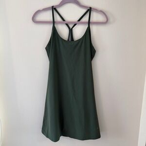 Outdoor Voices Exercise Dress Green Racerback Built-in Shorts Pocket Small
